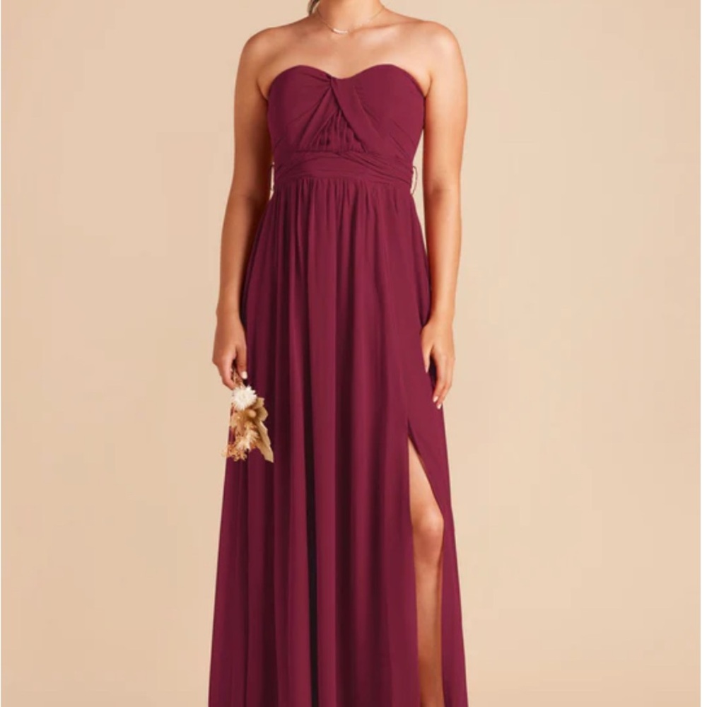 Elegant Strapless Convertible Burgundy Dress